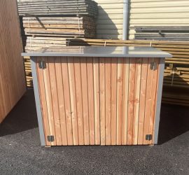 Abris de jardin ou abris local technique bois et alu dibond MRBAC spécialiste en mobilier et végétalisation des terrasses et espaces verts urbains et privés